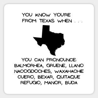 Texas City Names Magnet